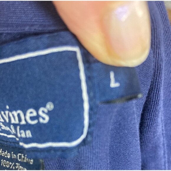 Vineyard Vines Blue Polo Shirt Large Mens Pima Cotton Plaid Underside Collar - Picture 5 of 8